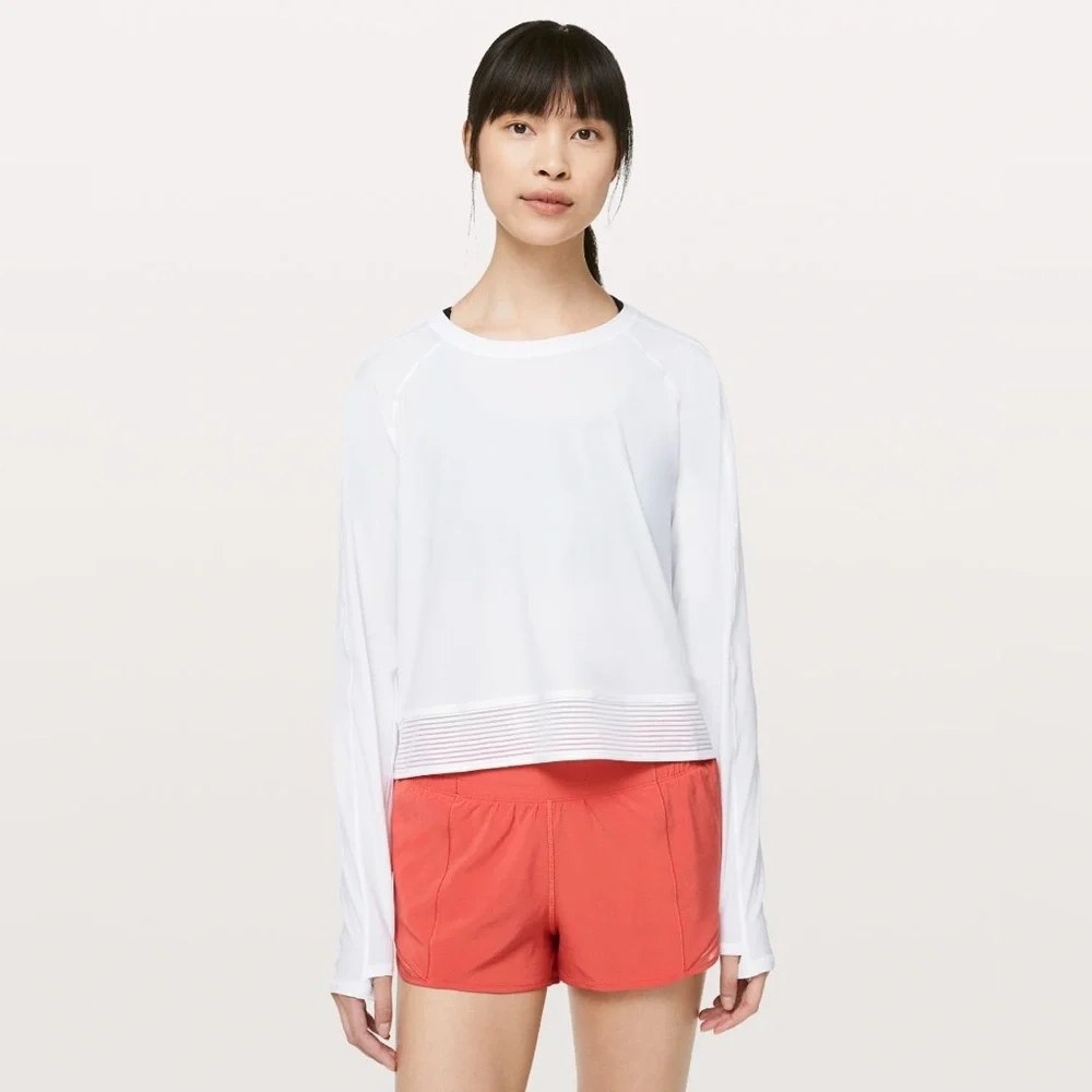 Lululemon Stripe in Stride Long Sleeve in blue | size small